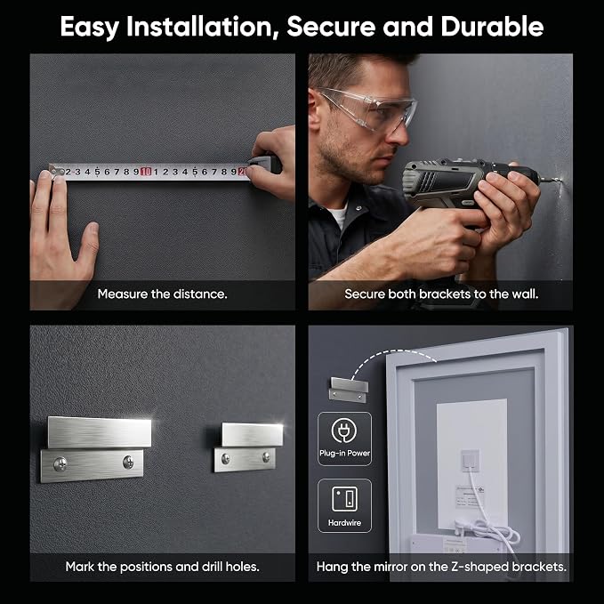 Antok 24"x 36" LED Bathroom Mirror
