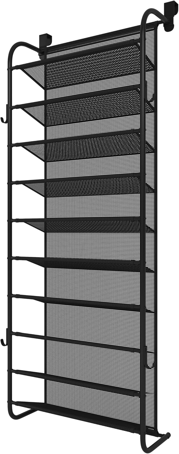 10 Tier Shoe rack Hanging Shoe Storage the door shoe rack for Closet Pantry Over The Door Shoe Organizer Wall Floating Shelves (Black, 10 Tier)