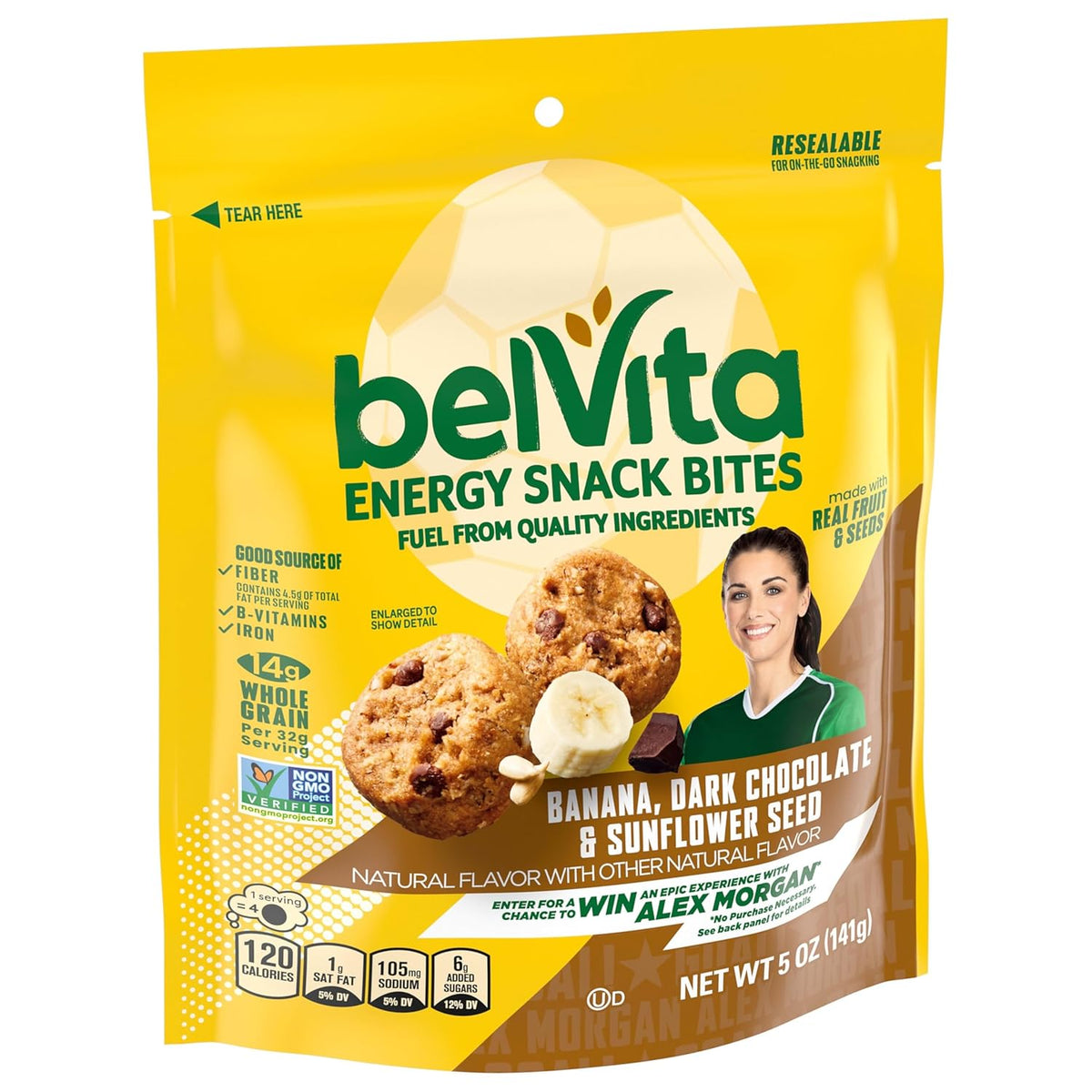belVita Energy Snack Bites, Banana, Dark Chocolate and Sunflower Seed, 5 oz