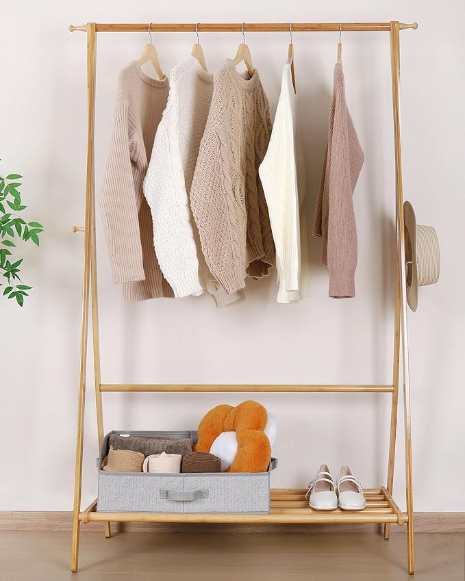 WUIKE 6-Pack Trapezoid Storage Bins, Foldable Storage Baskets for Clothes, Purse, Blanket, Herringbone Gray, Extra Large