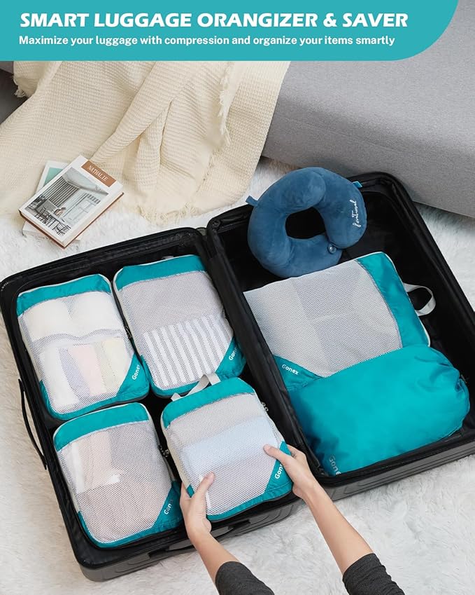 Compression Packing Cubes, Gonex Extensible Storage Mesh Bags Organizers