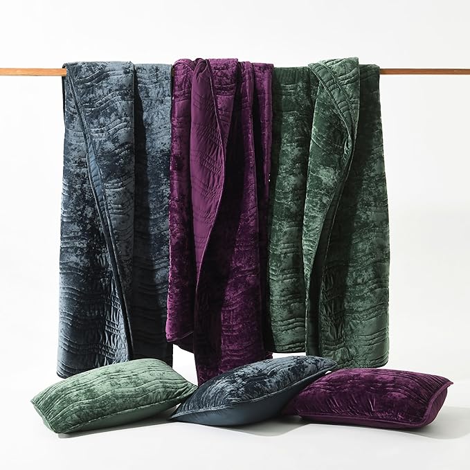 Luxury Velvet Queen Comforter Set, Green Queen Size Comforter Sets, Emerald Green Queen Quilt Bedding Set, Luxurious Plush Bedspreaqd Sets,Soft Lightweight Bedding for All Season