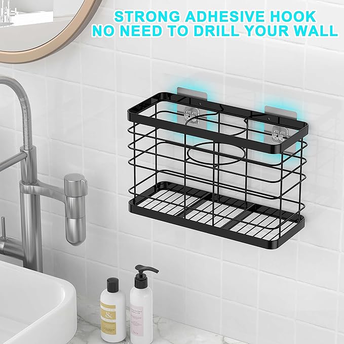 Hair Tool Organizer - Blow Dryer & Hair Dryer Holder Cabinet Door, Bathroom Organizer & Storage Basket for Styling Tools