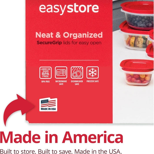Rubbermaid EasyStore Containers, 38-Piece Set, Food Storage Containers, Food Storage Containers with Lids