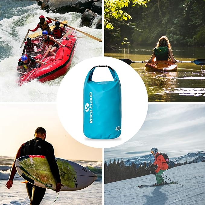ROCK CLOUD Dry Bag Waterproof 10L Dry Sack for Kayaking Rafting Boating Beach Surfing Swimming Canoe Camping Hiking Fishing Ski, Yellow