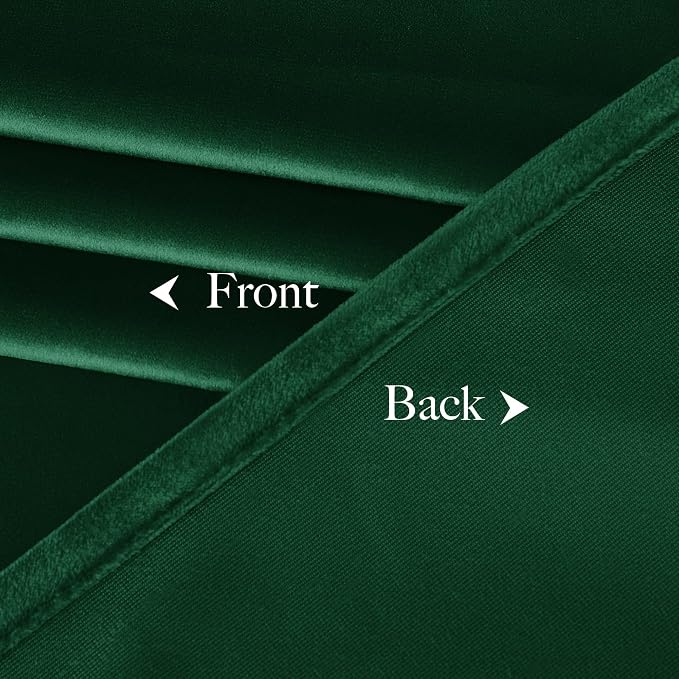 NICETOWN Emerald Green Velvet Curtains 96 inches Long, Home Decoration Thermal