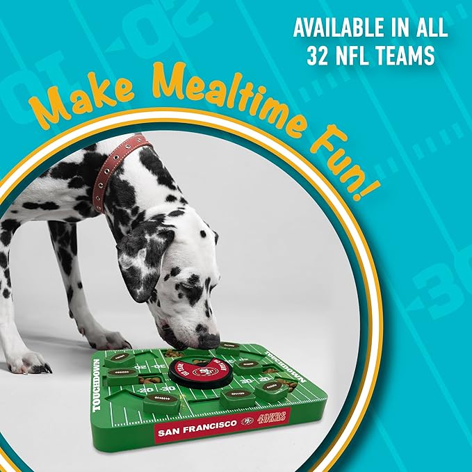 Pets First NFL SAN Francisco 49ERS Large Puzzle Toy - Interactive Dog Treat & Slow Feeding Toy