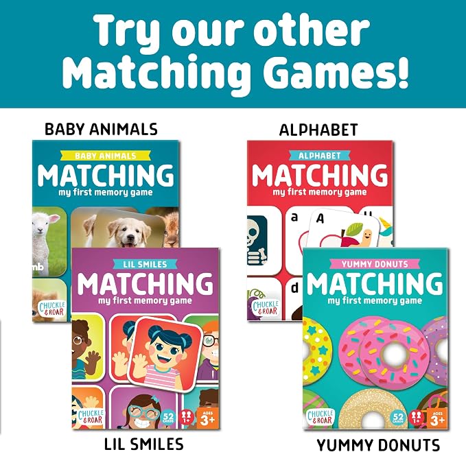 Chuckle & Roar - 40 Activities on 20 Cards - Grow-with-Me Game Modes | Travel Friendly Matching Game, Grow With Me Levels, Fine Motor Skills, Educational, Giftable