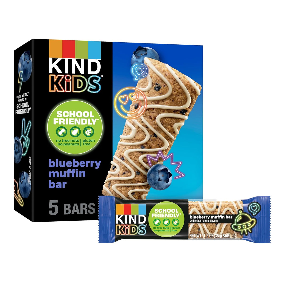 KIND Kids Granola Bars, Chocolate Chip, Gluten Free, Low Sodium, Peanut and Tree Nut Free Snacks, 5g Protein, 5 Count