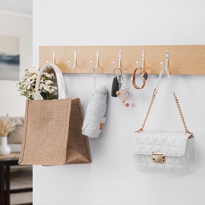 6 Pack Wall Hooks,Metal Hooks Hold up to 45 Lbs,Hooks Wall Mount