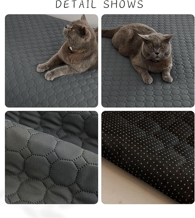 Waterproof Dog Couch Cover Protector Absorbent Quick Dry Non Slip Sofa Cover for Dogs Washable Pet Bed Couch Cover (Grey,28"x39")
