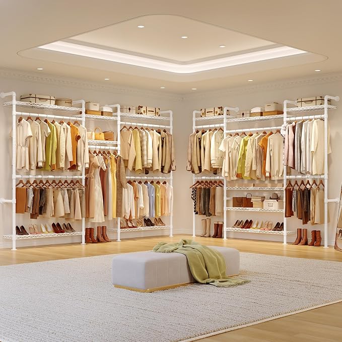 ONBRILL H3 Plus Expandable Wall Mounted Closet System, 5.7FT-8.2FT Closet