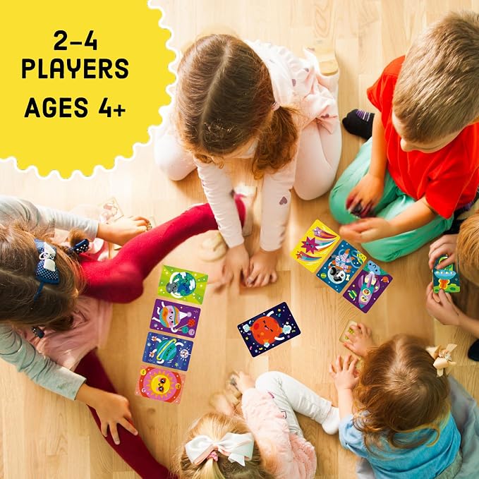 Mudpuppy Solar Snap! – Outer Space Version of Classic Kids Snap Card Game with Cute Illustrations of Planets for Children Ages 4 and Up, 2-4 Players