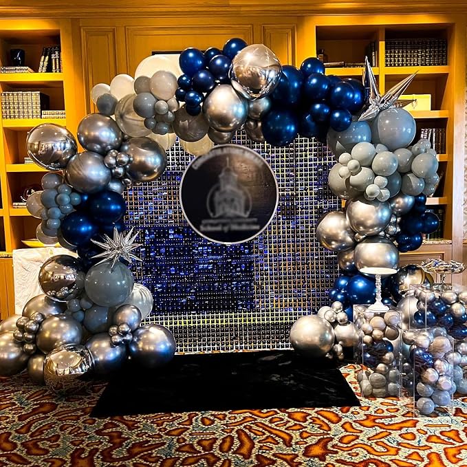 COKAOBE Blue Shimmer Wall Backdrop, Photo Backdrops
