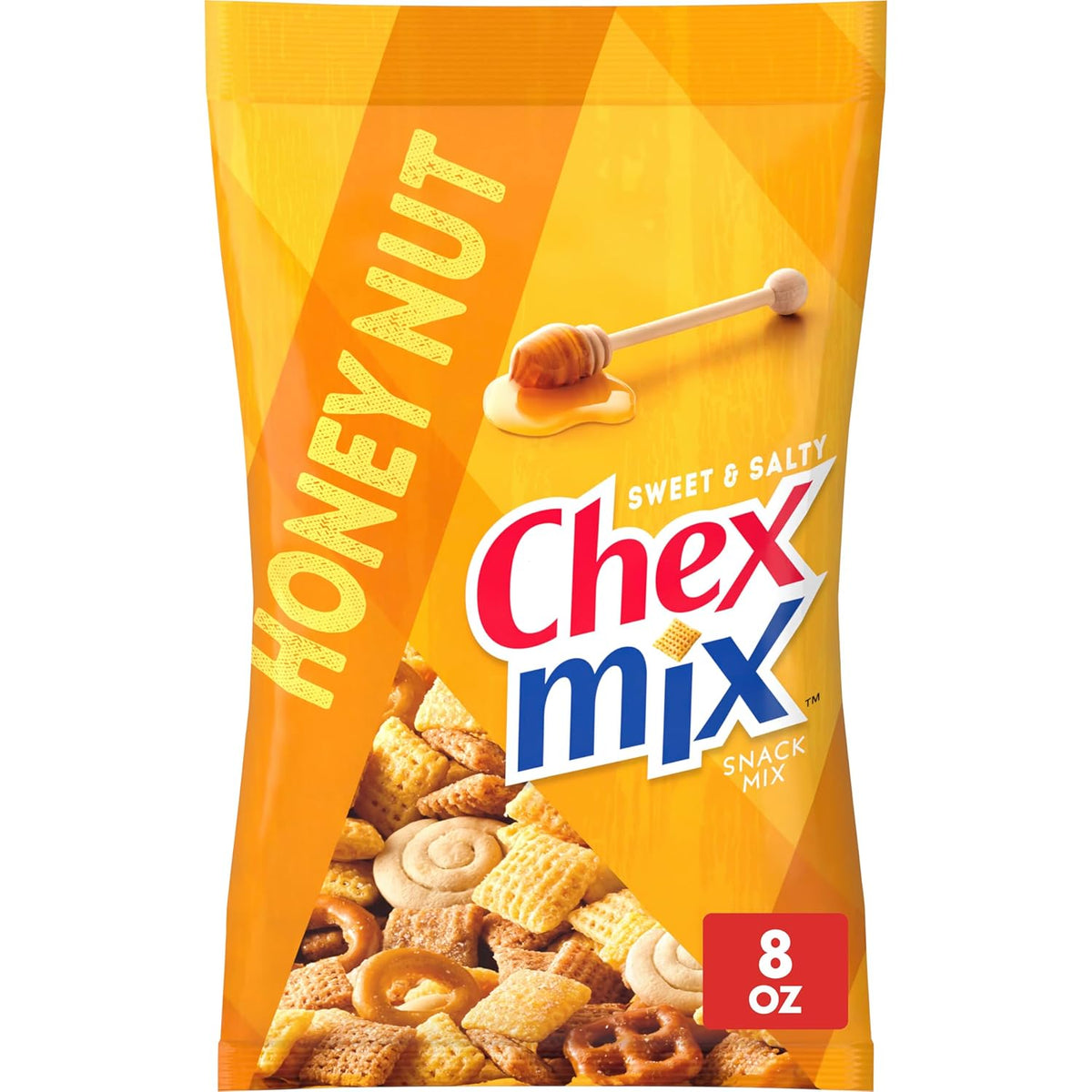 Chex Mix Honey Nut Snack Mix, Sweet and Salty Snack Bag, Family Size, 13.5 oz
