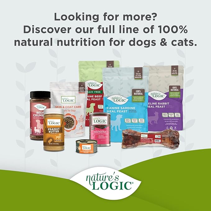 Nature's Logic Wet Can Cat Food - Feline Beef Feast 95% Animal Ingredients - No Synthetic Vitamins, Minerals or Artificial Additives, 100% Natural, Grain-Free, Made in USA - Beef (5.5 oz, 24 pack)
