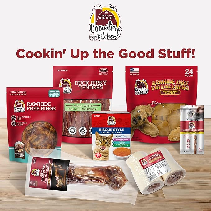 Country Kitchen Rawhide Free Kabob Rings 4 Flavor Protein Variety Dog Chews, Made with Real Chicken, Beef, Pork, and Duck, 5 Count