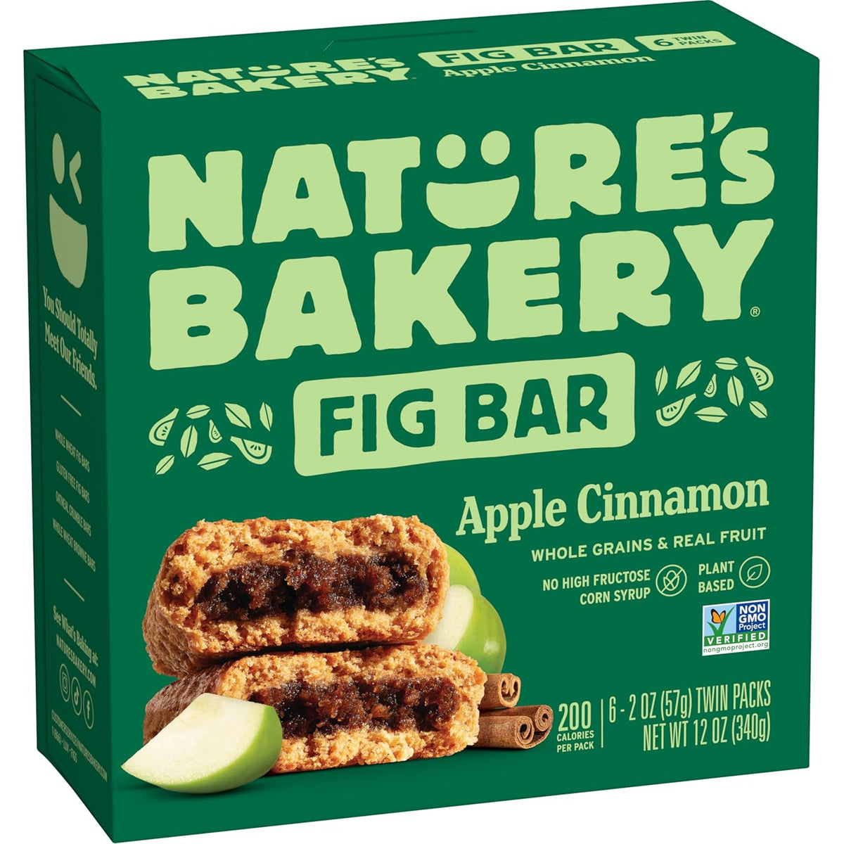 Nature’s Bakery Whole Wheat Fig Bars, Raspberry, Real Fruit, Vegan, Non-GMO, Snack bar, 1 box with 12 twin packs (12 twin packs)
