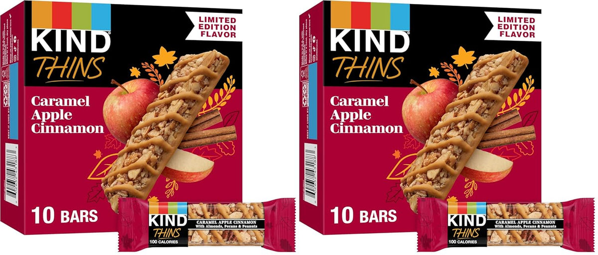 KIND Thins Snack Bars, Dark Chocolate Nuts & Sea Salt, Gluten Free, Low Calorie, Healthy Snacks, 4g Sugar, 10 Count