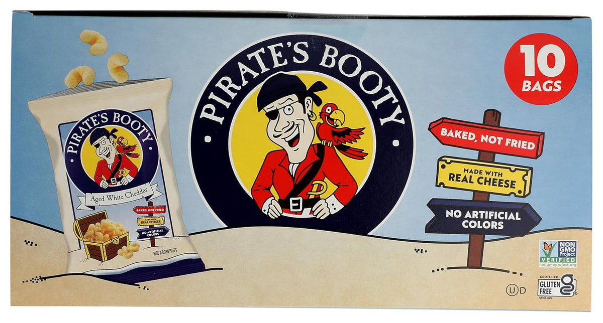 PIRATE BRANDS Aged White Cheddar Rice & Corn Puffs 10pk, 5 OZ