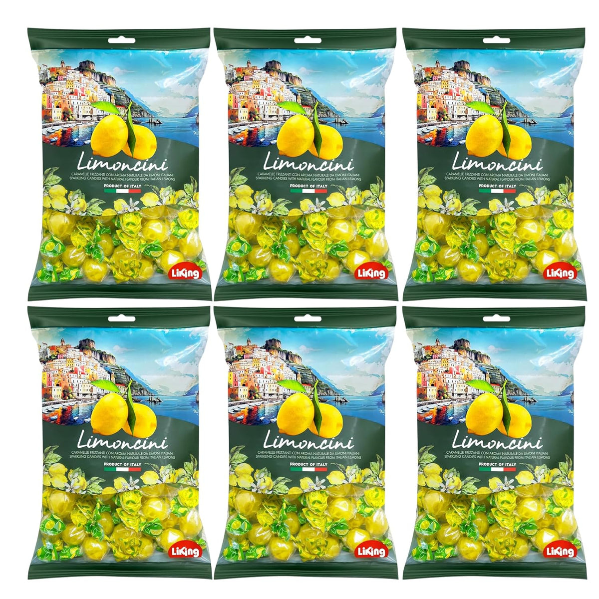 Sanniti Limoncini Frizzanti Candy | Sparkling Candies with Natural Flavor Made with Italian Lemons | 6.17 Ounce Bag