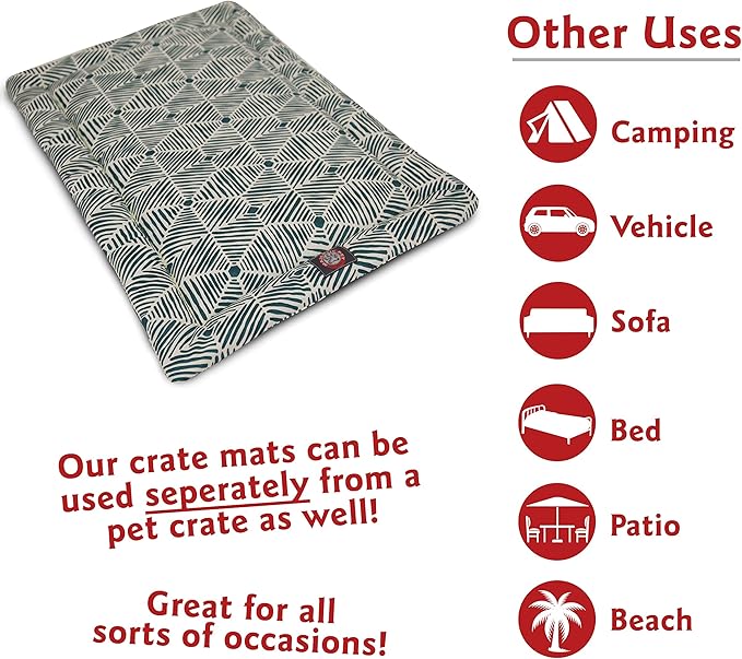 30" Charlie Emerald Green Crate Dog Bed Mat By Majestic Pet Products