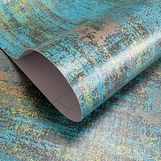 JiffDiff Vintage Metallic Peel and Stick Wallpaper Industrial Metallic Concrete