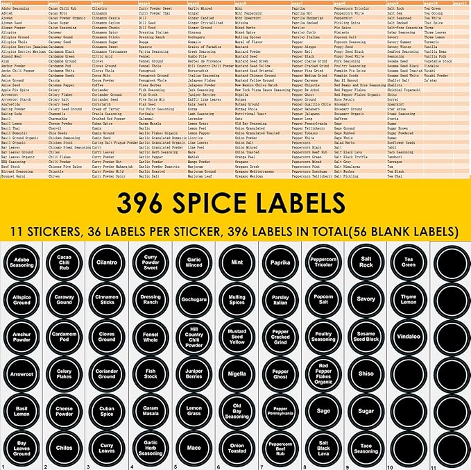 Bamboo Spice Rack Organizer With 28 Spice Jars, 780 Labels, 4 Tier Wood Hanging Shelf, Chalk Marker and Funnel Set for Drawer Cabinet Kitchen Countertop Wall Mount, Empty 4 oz Glass Jar & Shaker Lids