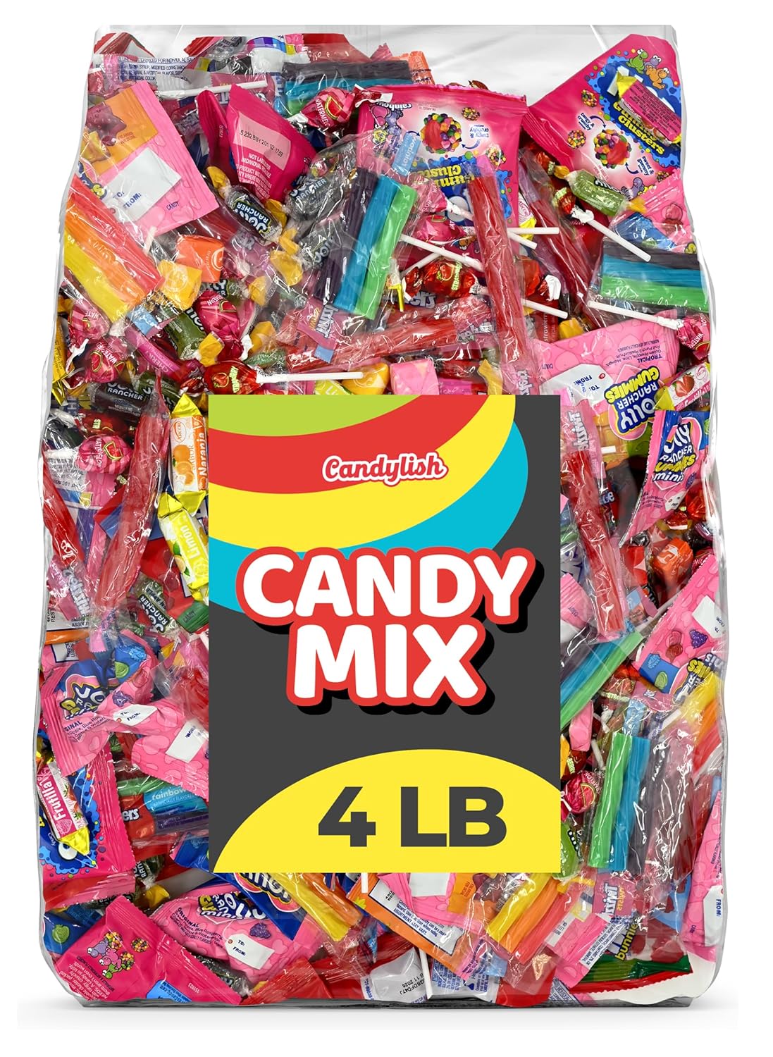 Candylish Candy Mix Variety Pack, 2 lb. Bulk Bag, Individually Wrapped Assorted Big Bag of Candy for Parties, Piñata Stuffers, Kids Treats, Office Candy Bowl and Birthday Favors