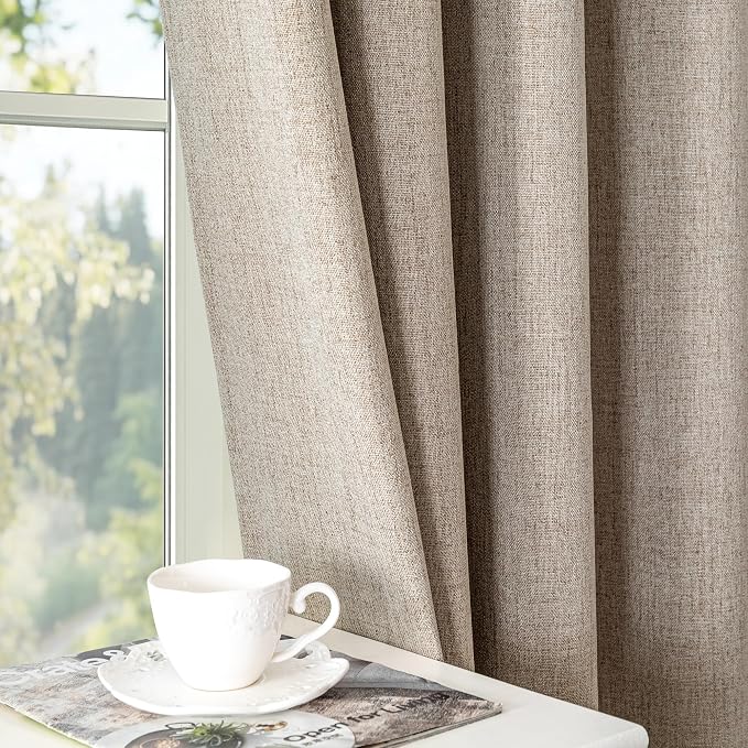 IGEMAEVE Linen Blackout Curtains