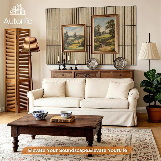 12 Pack PVC Wood Panels for Wall, 11.8 x 15.7 x 0.35 Inch Sound Absorbing Panels