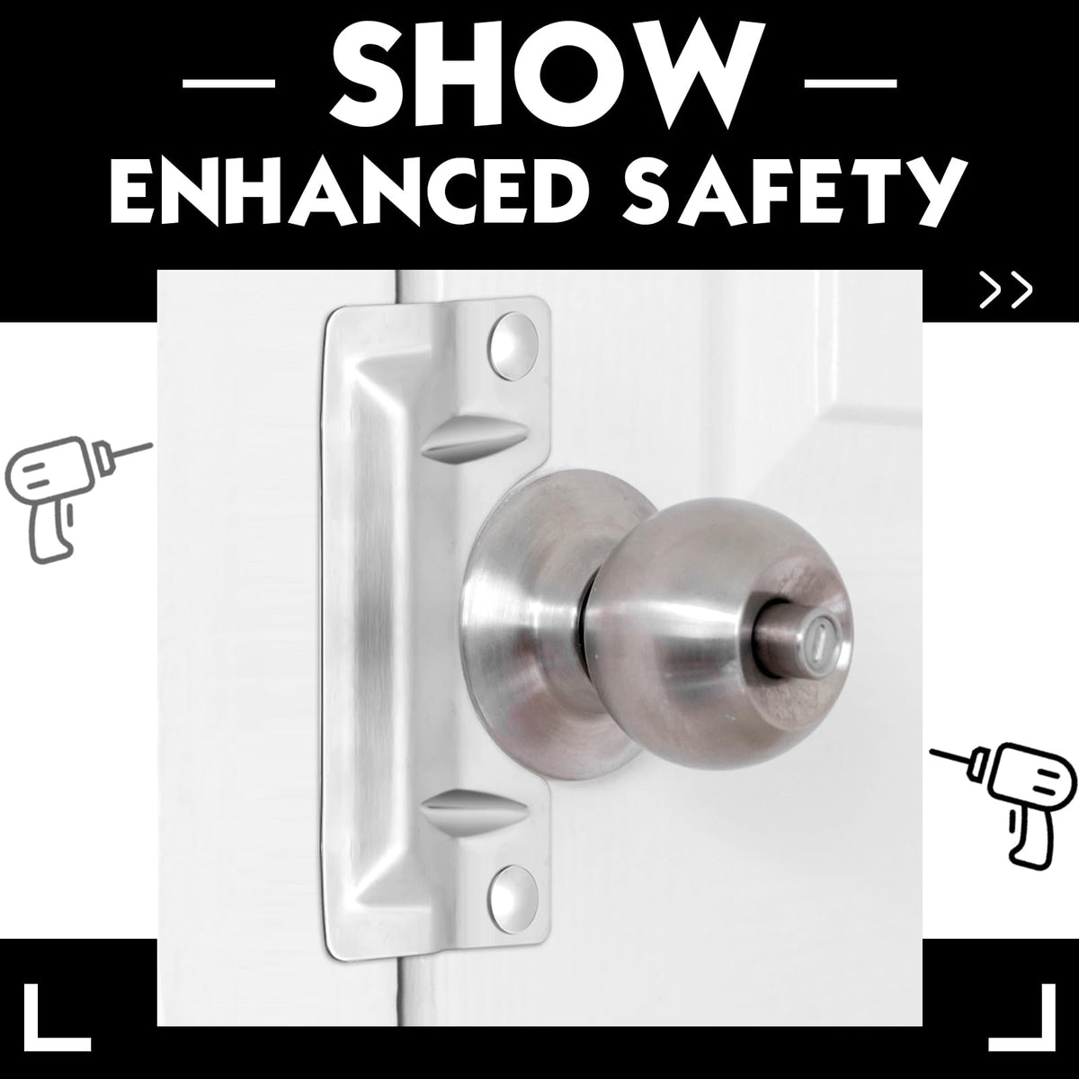 Landhoow 2 Pcs 3 x 7 Inches Stainless Steel Door Latch Guard Plate Covers – Easy Install Security Protector