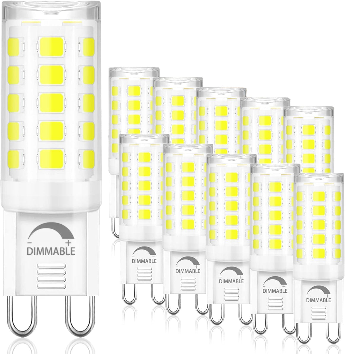 Winshine 10 Pack G9 LED Bulb Dimmable 6000K Daylight, 4W, 40W Halogen Equivalent, No-Flicker, 120V