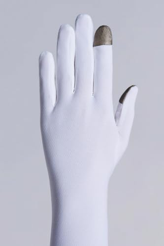 Coolibar Long Full Finger UV Sun Gloves - UPF 50+ Sun Protection - Culebra - color: White, size: Medium