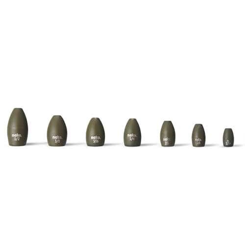 97% Pure Tungsten Flipping Weights - 10 Pack / 5 Pack - Nako Tungsten Weights - Fishing Sinkers for Bass Fishing - color: No Chip Green Pumpkin, size: 1/8 oz - 5 pack