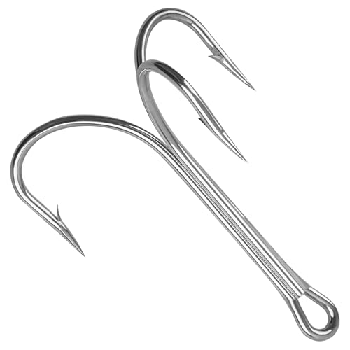 Classic Treble Hooks,20pcs Large Treble Fishing Hooks Saltwater Treble Hooks Silver Big Game Triple Barbed Fish Hooks Saltwater Fishing Hooks Size 4/0 6/0 7/0 8/0 10/0 - size: 20pcs-7/0