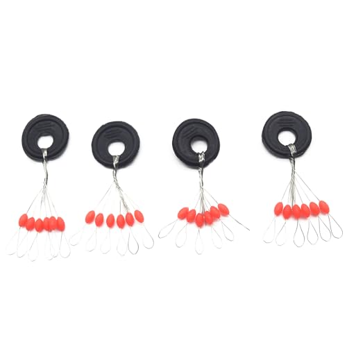 6 in 1 Fishing Bobber Stopper,Soft Silicone Float Sinker Stops,100Pcs Cylinder,Oval Float Stop Stoppers… - color: Red-Oval, size: Small