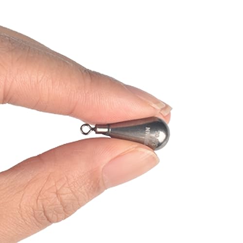 10 Pack Tungsten Free Rig Weights, Tear Drop Fishing Sinkers with Round Eye for Finesse Bass Fishing - color: Plain(Natural), size: 1/2oz - 10 Pack