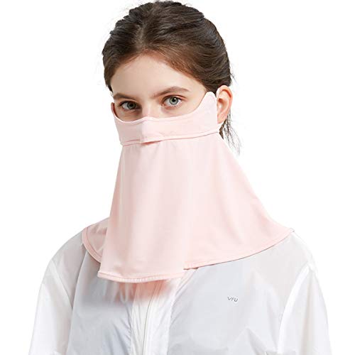WRELS UPF 50+ Unisex Breathable Cooling Face Cover Sun UV Protection Earloop Neck Gaiter Scarf for Summer Outdoor Activities - color: Light Purple