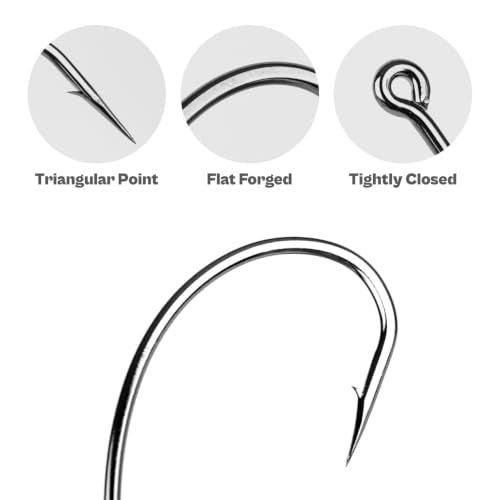 OJY&DOIIIY Offset EWG Worm Fishing Hook, Dual Anti-Slip Bait Keeper System Wide Gap Texas Rig Hook for Soft Plastic Baits 40/30-Pack 1/0 2/0 3/0 4/0 5/0 - size: 1/0 - 40Pack