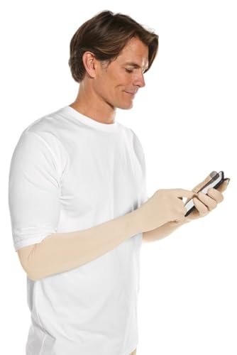 Coolibar Long Full Finger UV Sun Gloves - UPF 50+ Sun Protection - Culebra - color: Beige, size: Small