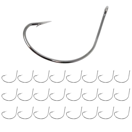 Reaction Tackle Wide Gap Wacky Hooks, Weedless Worm Hooks for Bass, High Carbon Steel Hooks for Stick Worm Soft Plastics, Neko Rig and Finesse Fishing (25-Pack) - size: #2/0 Standard