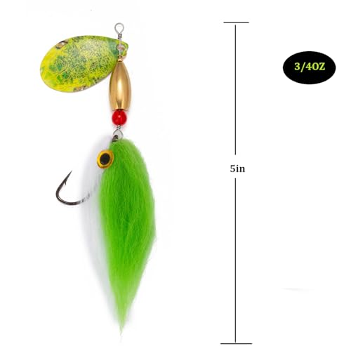 Pike Musky Walleye Fishing Lure Spinnerbait with Feathered Hooks Rooster Tail Fishing Lures Spoon Lures Baits with Tackle Box - color: Style B-Red
