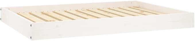 Medium Elevated Dog Bed, Solid Pine Wood Pet Cot for Indoor Use, Modern Minimalist Style White Pet Furniture, Durable Raised Sleeping Platform for Medium Dogs