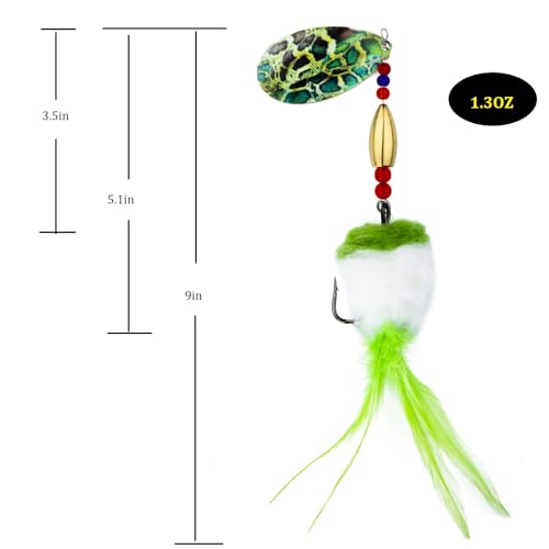 Pike Musky Walleye Fishing Lure Spinnerbait with Feathered Hooks Rooster Tail Fishing Lures Spoon Lures Baits with Tackle Box - color: Style A-Red