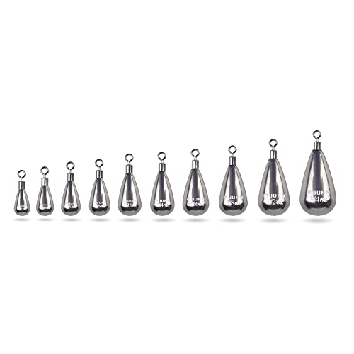 10 Pack Tungsten Free Rig Weights, Tear Drop Fishing Sinkers with Round Eye for Finesse Bass Fishing - color: Plain(Natural), size: 1/32oz - 5 Pack