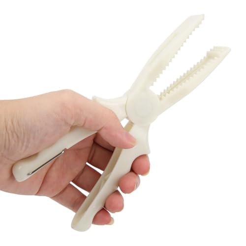 2 Pcs Fishing Pliers 8.1 Inch – ABS Fish Grip Clamp with Ergonomic Handle and Lanyard for Saltwater and Freshwater Fishing, Lightweight Portable Tackle Tool - color: White