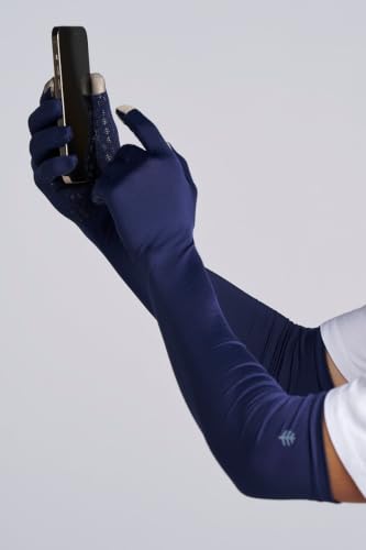 Coolibar Long Full Finger UV Sun Gloves - UPF 50+ Sun Protection - Culebra - color: Navy, size: Medium