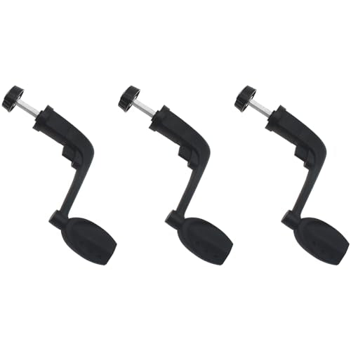 3PCS Fishing Reel Handle Plastic Fishing Spinning Reel Handle Grip Replacement Black Universal Reels Accessories for Most Fishing Reels