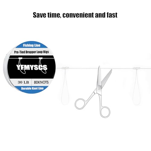 Pre-Tied Dropper Loop Rigs,Fishing Line Spool, Loops About 12 Inches Apart with 3.5 Inch Loop Size. Perfect for Saltwater & Freshwater Fishing ﻿ - size: 50LB